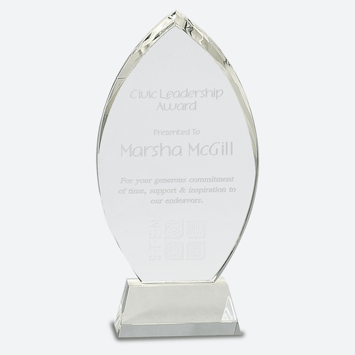Crystal Oval on Clear Base