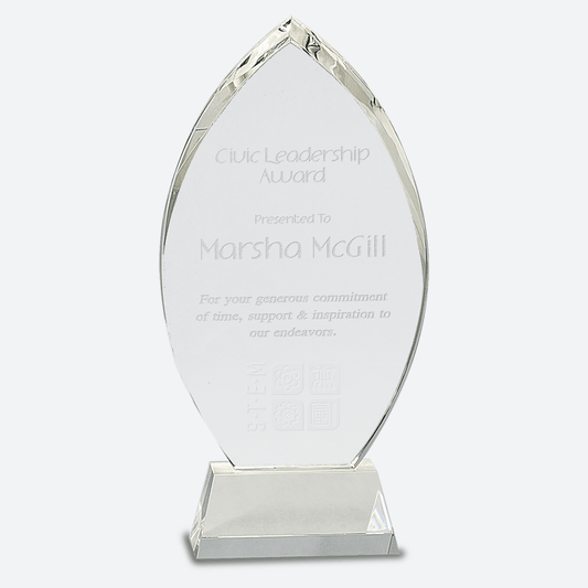 Crystal Oval on Clear Base