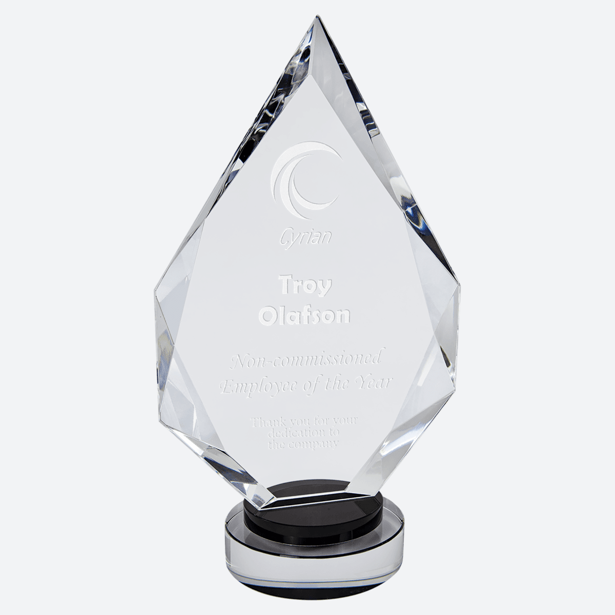 Diamond Crystal on Black and Clear Round Base