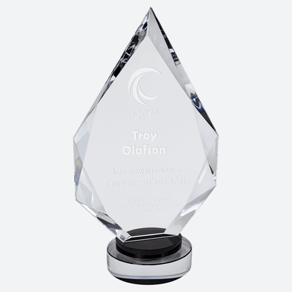 Diamond Crystal on Black and Clear Round Base