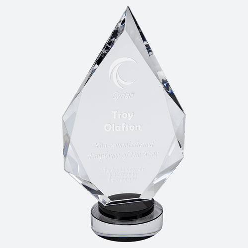 Diamond Crystal on Black and Clear Round Base