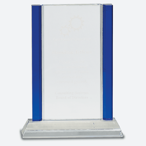 Blue 2-Edge Crystal on Clear Base