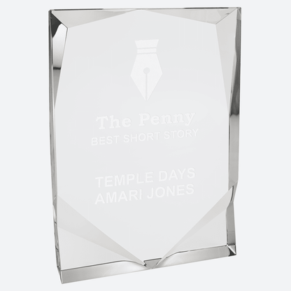 Crystal Rectangle with Two Front Bevels