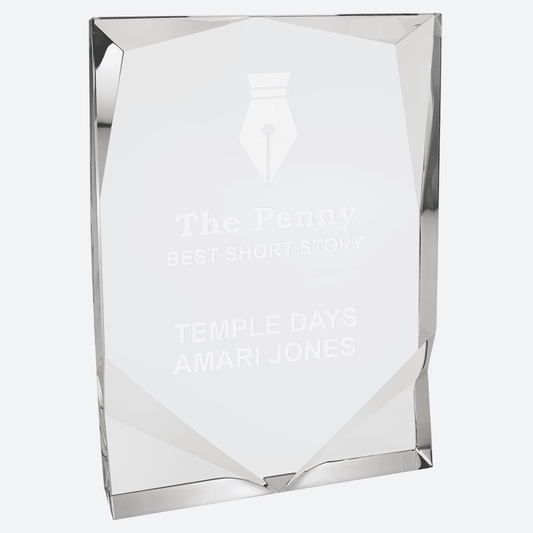 Crystal Rectangle with Two Front Bevels