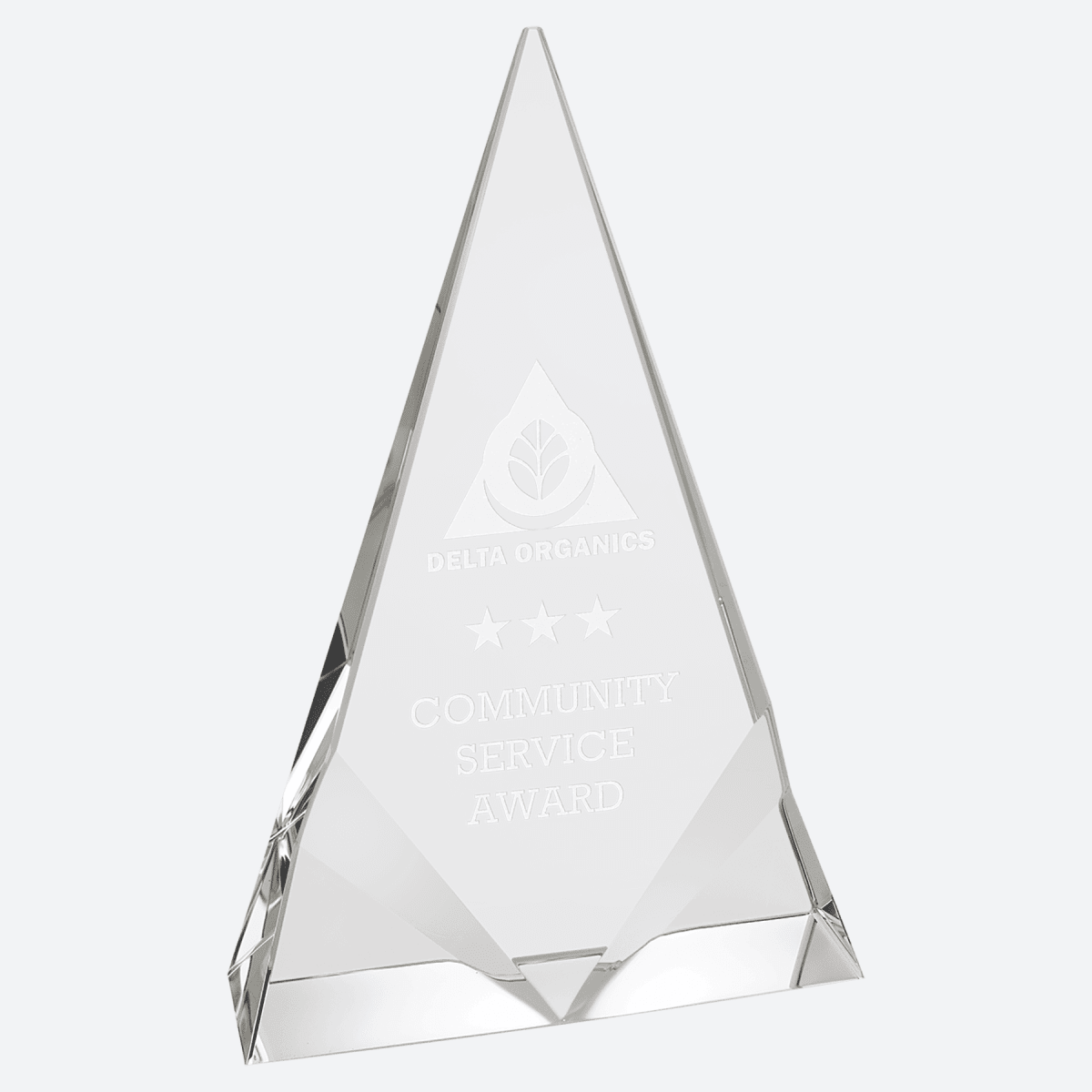 Crystal Triangle with Two Front Bevels