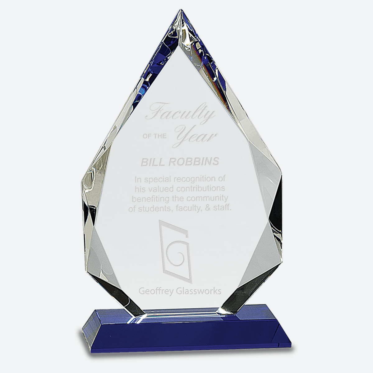 Diamond Crystal on Blue Pedestal Base