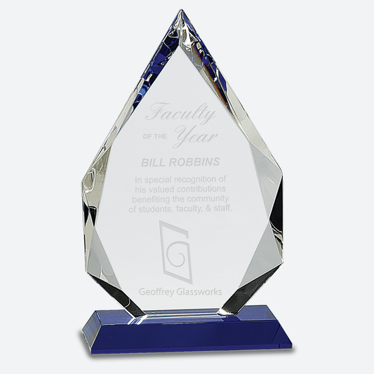 Diamond Crystal on Blue Pedestal Base