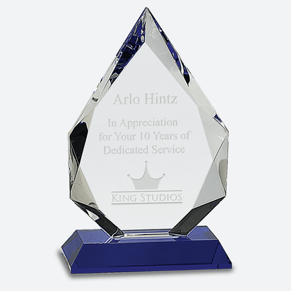 Diamond Crystal on Blue Pedestal Base