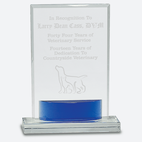 Crystal Rectangle with Blue Accent