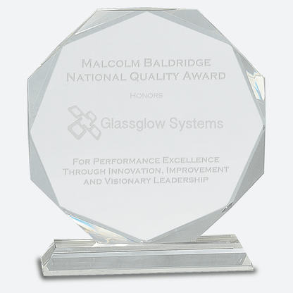 Clear Crystal Octagon on Clear Pedestal Base