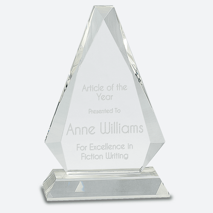 Clear Crystal Triangle on Clear Pedestal Base