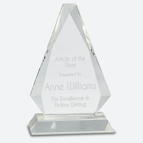 Clear Crystal Triangle on Clear Pedestal Base
