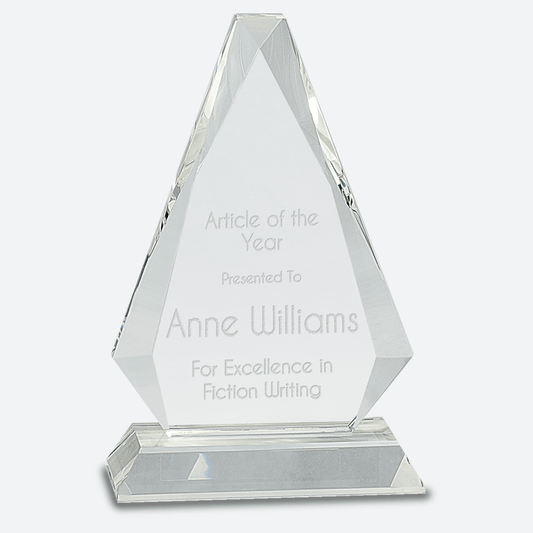 Clear Crystal Triangle on Clear Pedestal Base