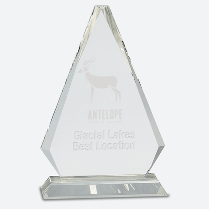 Clear Crystal Triangle on Clear Pedestal Base