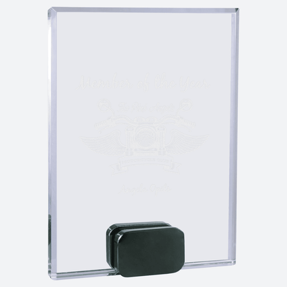 Crystal Rectangle with Black Crystal Base
