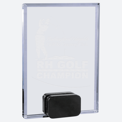 Crystal Rectangle with Black Crystal Base