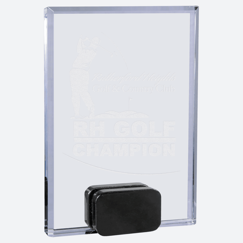 Crystal Rectangle with Black Crystal Base