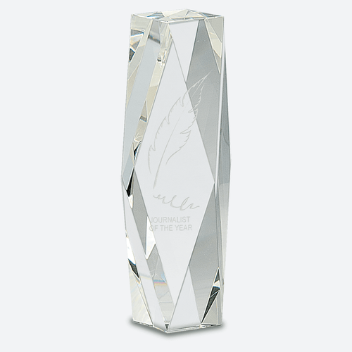 Clear Crystal Facet Tower