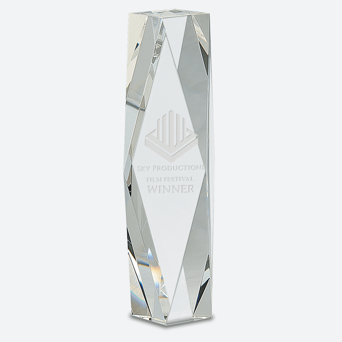 Clear Crystal Facet Tower