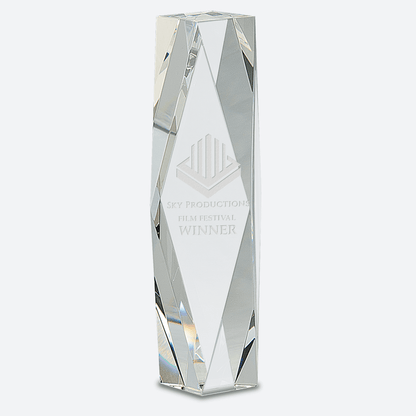 Clear Crystal Facet Tower