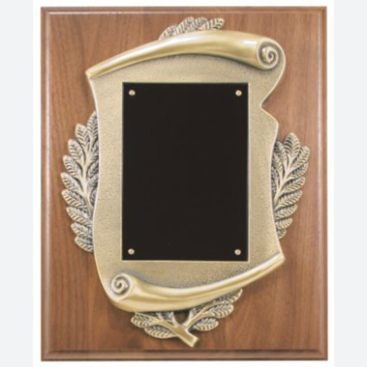 Genuine Walnut Plaque with Scroll Frame and plate