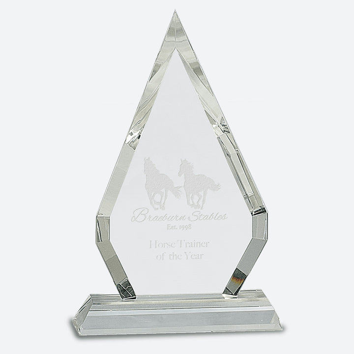 Crystal Diamond on Clear Pedestal Base