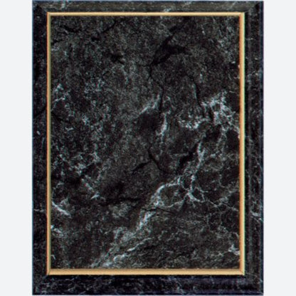 Improved Black Marble Finish Plaque with Gold Cove Edge