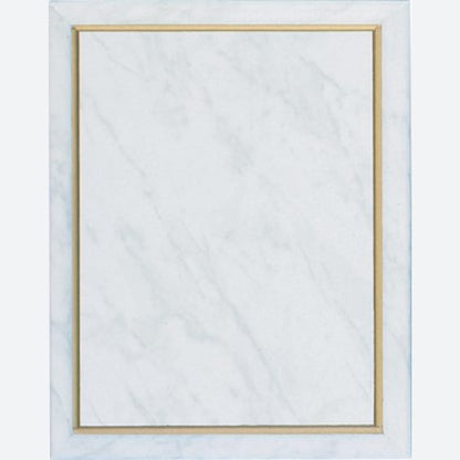 White Marble Finish Plaque with Gold Cove Edge