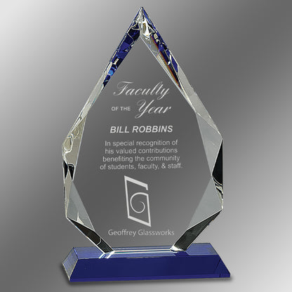 Diamond Crystal on Blue Pedestal Base