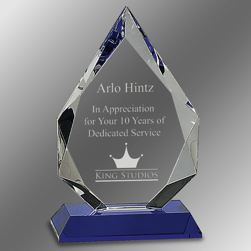 Diamond Crystal on Blue Pedestal Base