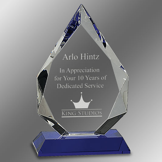 Diamond Crystal on Blue Pedestal Base
