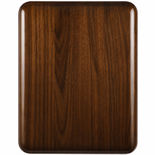 Elliptical Edge Round Corner Genuine Walnut Plaque