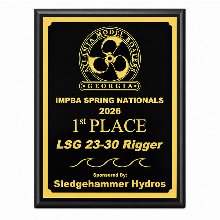 Engraved high gloss black plaque