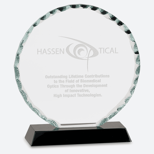 Round Facet Glass on Black Base