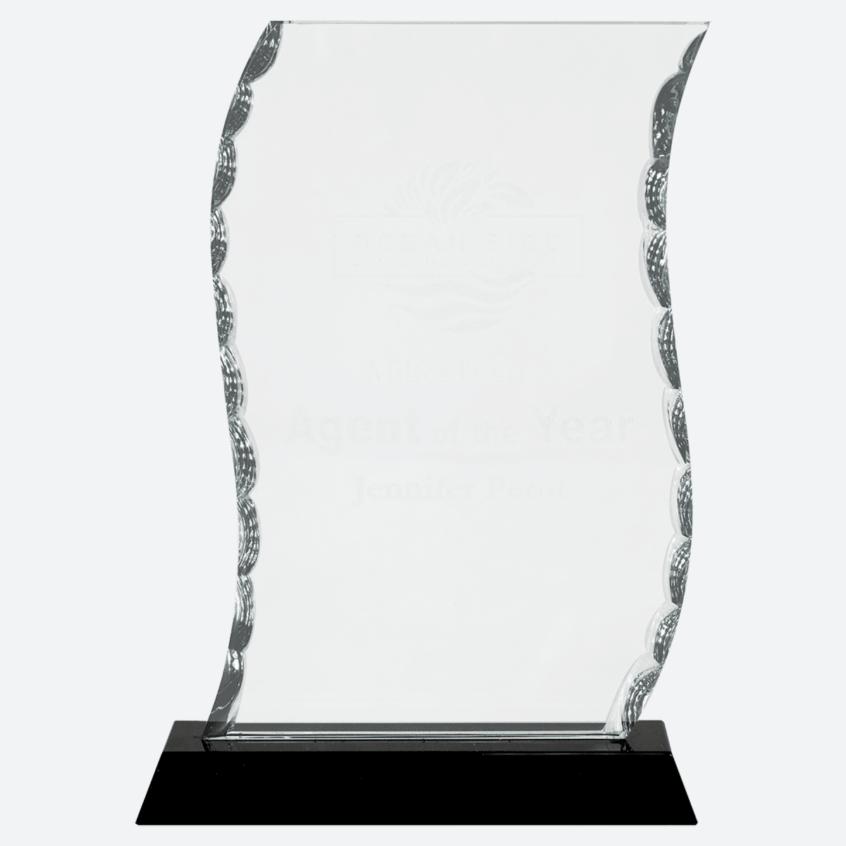 Scroll Facet Glass on Black Base