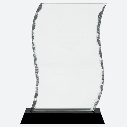 Scroll Facet Glass on Black Base