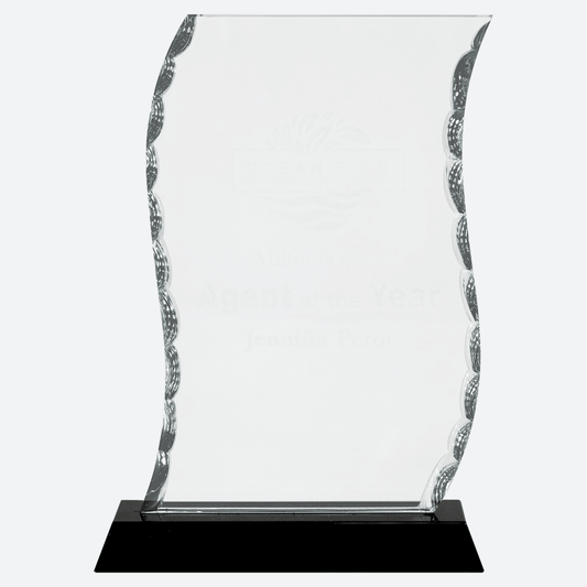 Scroll Facet Glass on Black Base