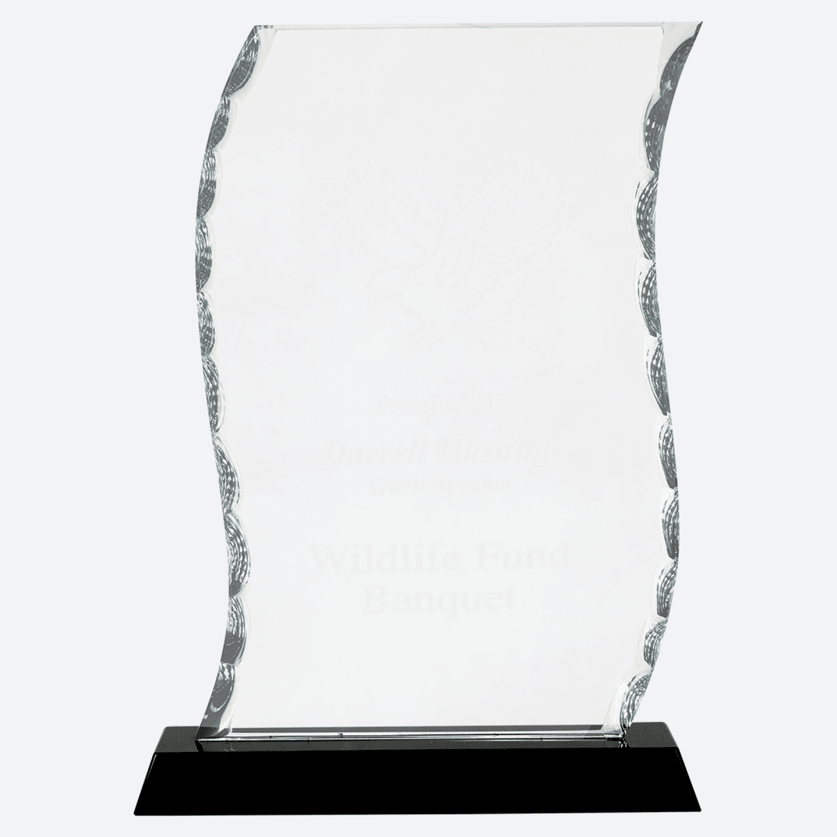 Scroll Facet Glass on Black Base