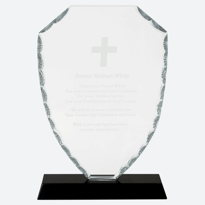 Shield Facet Glass on Black Base