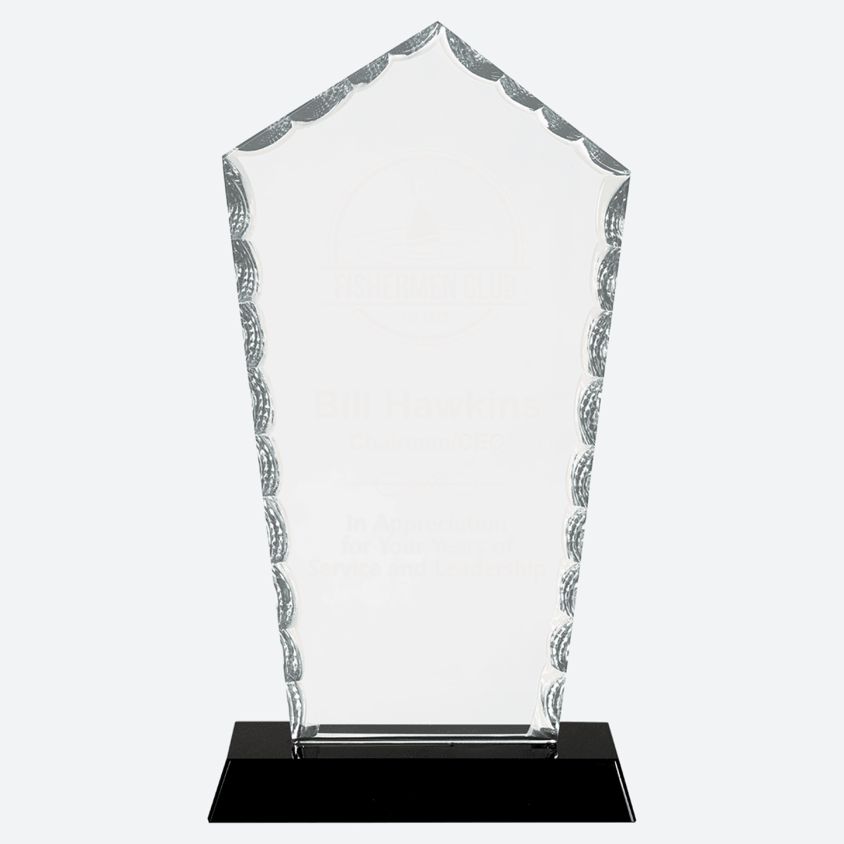 Diamond Facet Glass on Black Base