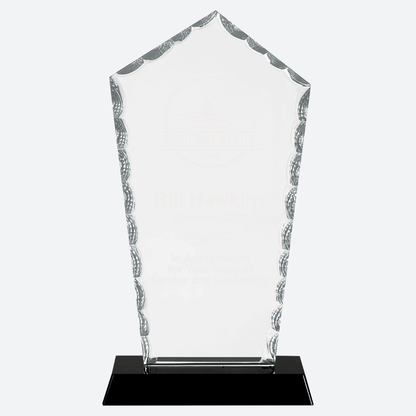Diamond Facet Glass on Black Base