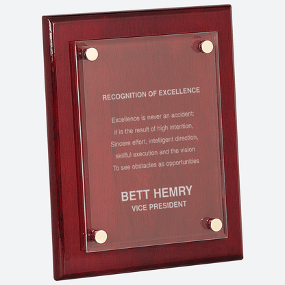 Rosewood Piano Finish Floating Acrylic Plaque