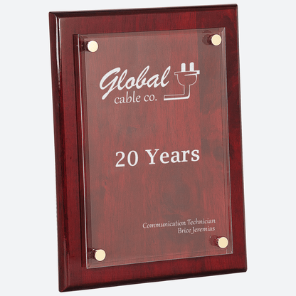 Rosewood Piano Finish Floating Acrylic Plaque