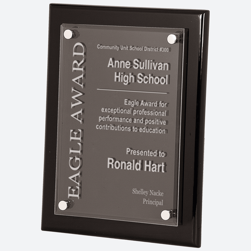 Black Piano Finish Floating Acrylic Plaque