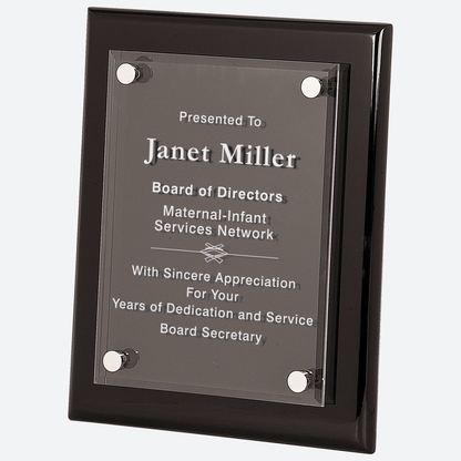 Black Piano Finish Floating Acrylic Plaque