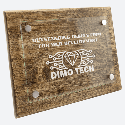 Barnwood Floating Glass Plaque