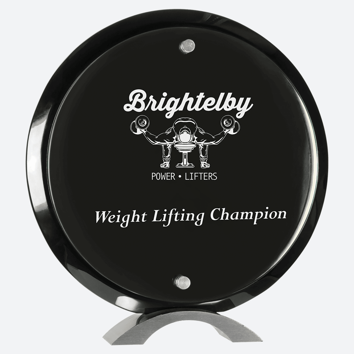 Round Black Piano Finish Floating Acrylic Standup