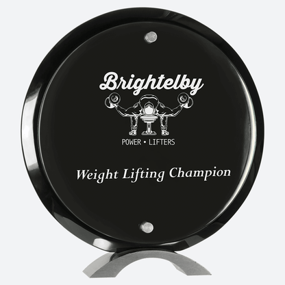 Round Black Piano Finish Floating Acrylic Standup