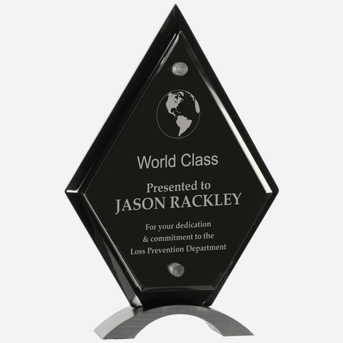 Diamond Black Piano Finish Floating Jade Glass Standup