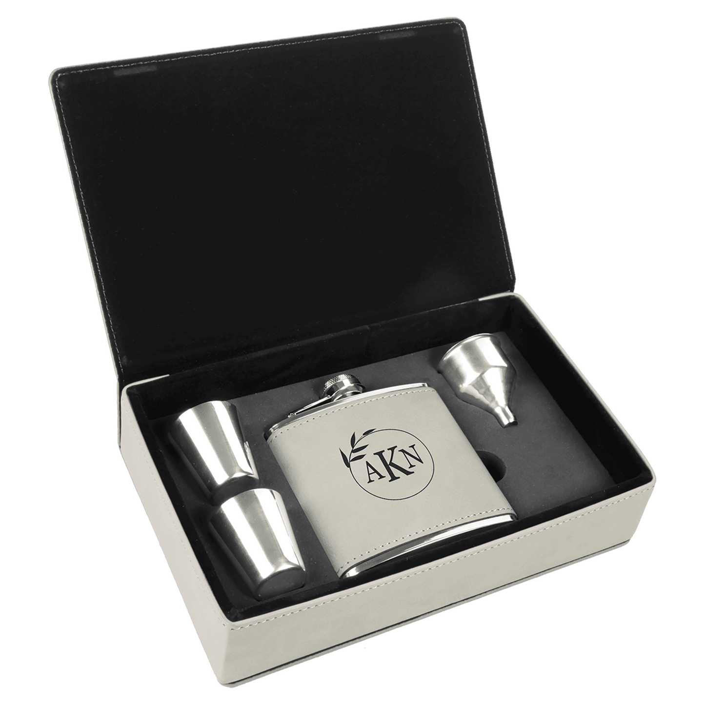 Leatherette Flask Gift Set